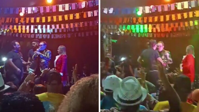 Grupo do prefeito Marcelo Angênica tenta encerrar apresentação do Cantor Sandro Lúcio no interior do município de Itamaraju