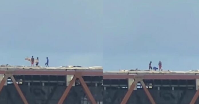 video:-grupo-e-avistado-no-telhado-do-antigo-centro-de-convencoes-removendo-telha-metalica