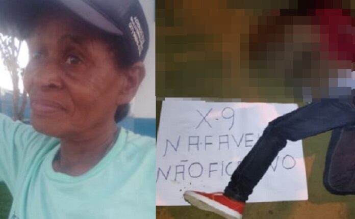 execucao-de-mulher-de-57-anos-choca-moradores-de-itamaraju:-criminosos-deixam-recado-em-cartaz