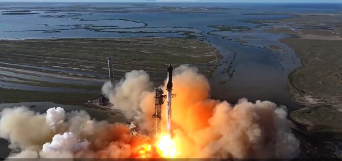 trump-acompanha-missao-de-lancamento-da-starship-ao-lado-de-elon-musk