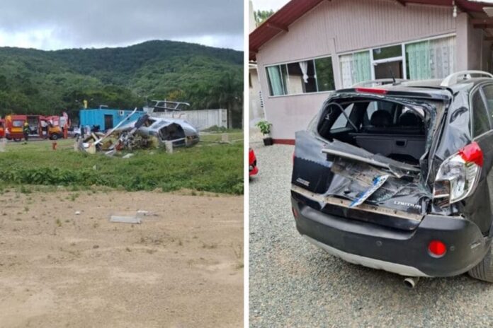 peca-de-helicoptero-que-caiu-em-sc-atingiu-carro-que-estava-perto