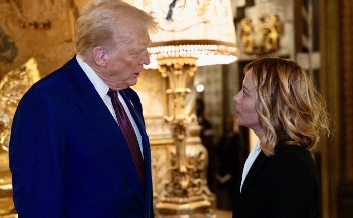 primeira-ministra-italiana-visita-trump-em-residencia-do-republicano-na-california
