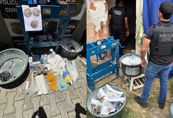 policia-civil-descobre-laboratorio-de-drogas-e-apreende-mais-de-4kg-de-cocaina-em-eunapolis