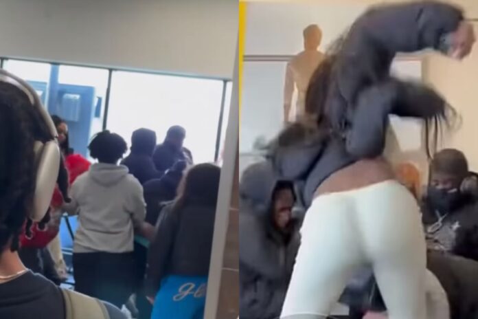video:-passageiros-trocam-chutes-e-socos-em-aeroporto,-e-cena-viraliza
