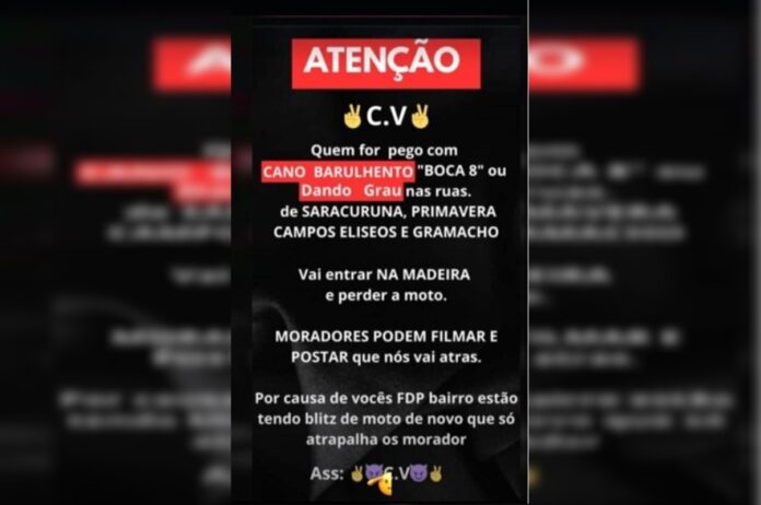 cv-ameaca-surrar-quem-der-“grau”-em-moto-no-rj:-“blitz-atrasa-trafico”