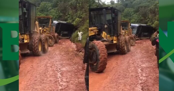 video:-apos-interdicao-em-ponte-do-extremo-sul,-veiculos-ficam-atolados-em-desvio-criado