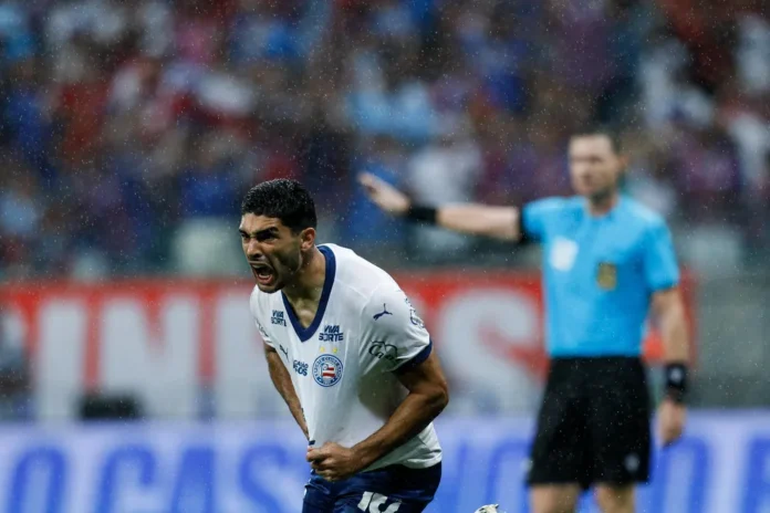 “e-maravilhoso”,-celebra-michel-araujo-apos-primeiro-gol-pelo-bahia