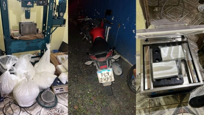 policia-militar-desmonta-laboratorio-de-drogas-com-92-kg-de-cocaina-em-monte-gordo