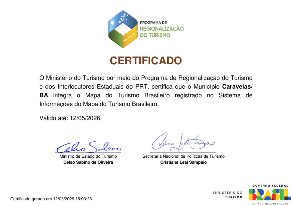 Caravelas retorna ao Mapa do Turismo Brasileiro com a expectativa de atrair investimentos e mais visibilidade turística 1 Captura de tela 2025 05 21 145744