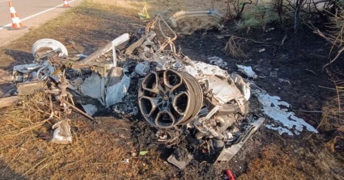 primeiras-imagens-revelam-carro-completamente-destruido-e-carbonizado-no-acidente-fatal-de-diogo-jota;-veja