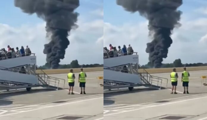 aviao-de-pequeno-porte-cai-em-aeroporto-de-londres,-na-inglaterra