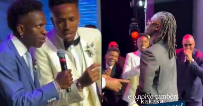 video:-camavinga,-vini-jr-e-rodrygo-dancam-com-leo-santana-em-show-no-casamento de militao