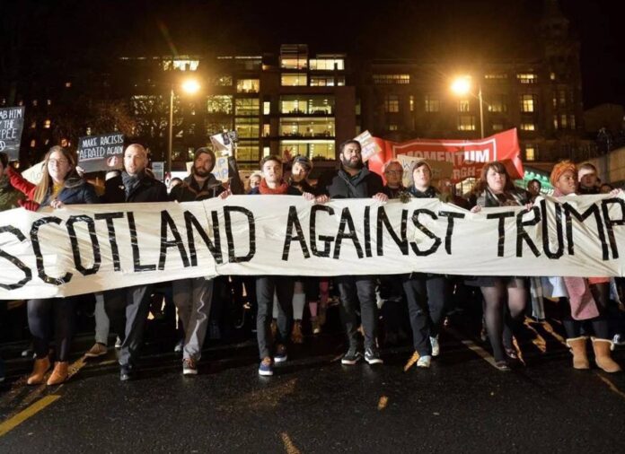 escocia:-risco-de-protestos-mobiliza-megarrede-de-seguranca-para-trump