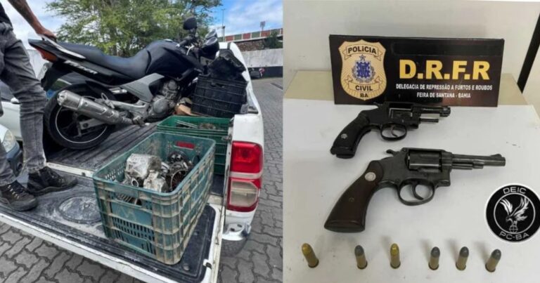 homem-e-preso-com-duas-armas-e-pecas-de-motos-desmontadas-em-feira-de-santana