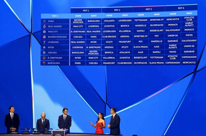 sorteio-da-liga-dos-campeoes-coloca-real-madrid-contra-manchester-city,-liverpool-e-juventus-na-primeira-fase