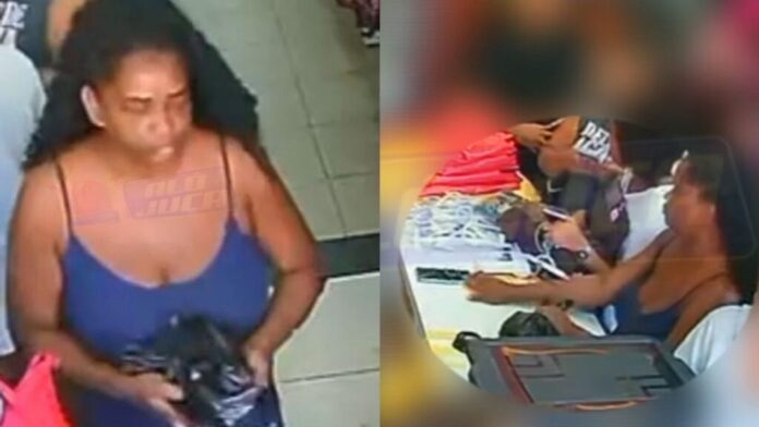mulher-e-flagrada-furtando-celular-em-loja-de-plataforma,-em-salvador