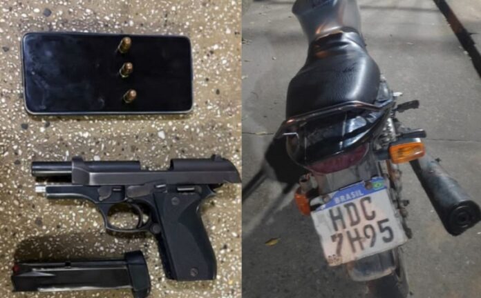 homem-e-preso-por-ameaca,-porte-de-arma-ilegal-e-receptacao-de-moto-roubada-em-teixeira-de-freitas