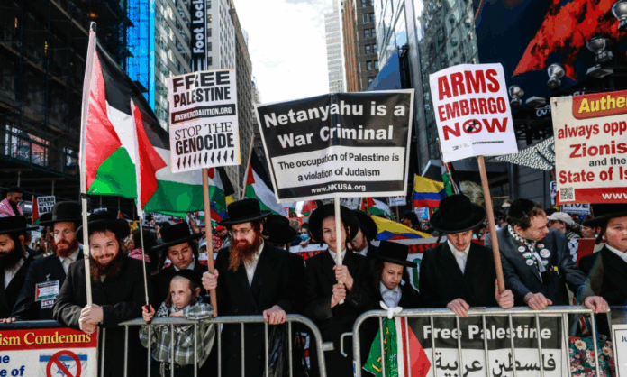 manifestacao-em-nova-york-protesta-contra-netanyahu-e-a-guerra-em-gaza