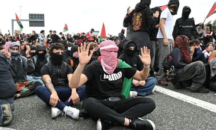 italianos-realizam-greve-nacional-em-apoio-a-gaza-e-contra-postura-do-governo-meloni