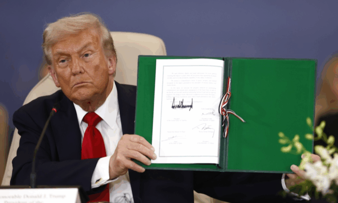 trump-assina-com-lideres-de-egito,-turquia-e-catar-o-acordo-que-poe-fim-a-guerra-em-gaza