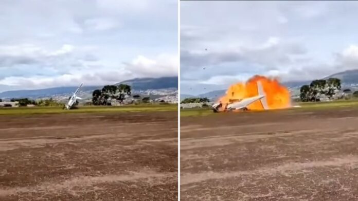 video:-aviao-de-pequeno-porte-cai-durante-decolagem-na-venezuela-e-deixa-dois-mortos