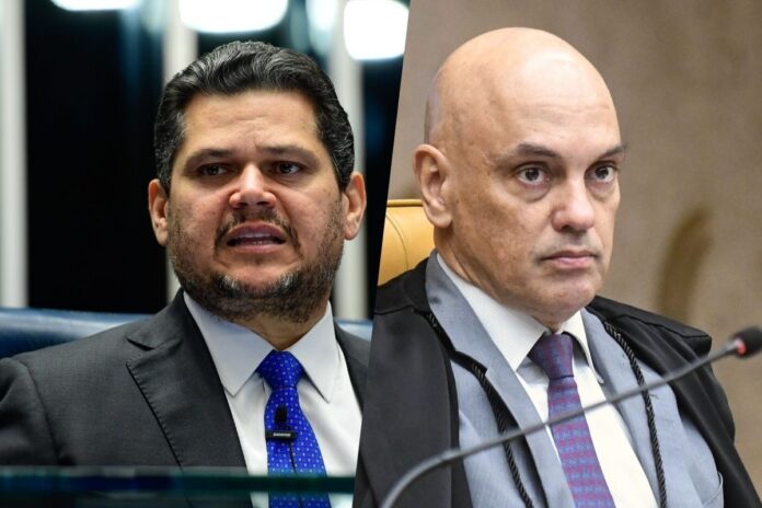 alcolumbre-e-alexandre-de-moraes-discutem-acoes-contra-o-crime-organizado-e-integracao-entre-poderes