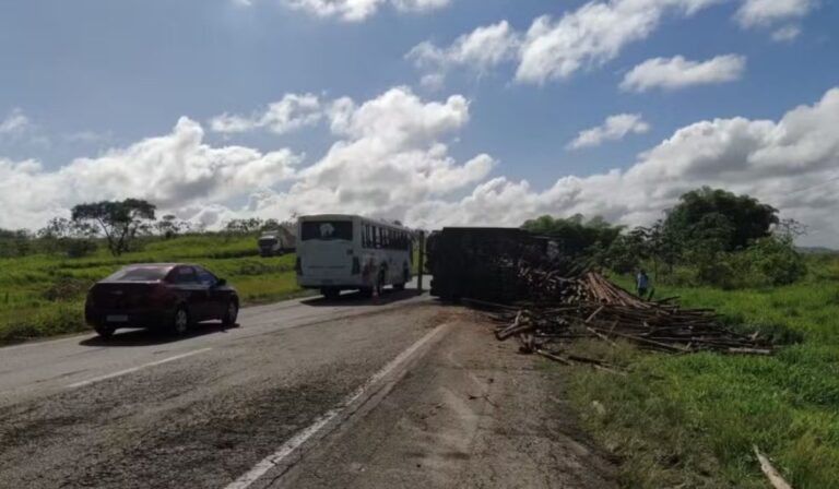 caminhao-carregado-de-madeira-tomba-na-br-324-a-6-km-perto-de-amelia-rodrigues