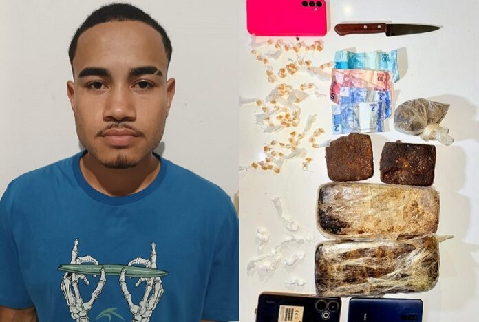 apos-ameacas-de-morte,-policia-prende-suspeito-e-desarticula-ponto-de-drogas-no-centro-de-alcobaca