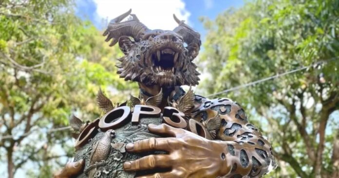 monumento-de-onca-com-chifres-exibida-na-cop30-gera-revolta-entre-evangelicos-nas-redes-sociais:-“simbolo-do-engano”