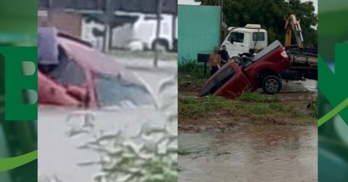 video:-caminhonete-fica-submersa-apos-alagamento-em-luis-eduardo-magalhaes