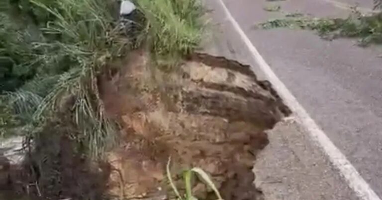 trecho-da-ba-142-tem-risco-de-desabamento-entre-ituacu-e-barra-da-estiva;-seinfra-aguarda-melhora-de-tempo-para-fazer-obra