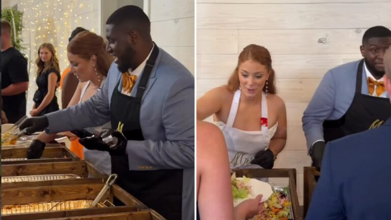 noivos-inspirados-por-jesus-servem-jantar-aos-convidados-no-casamento