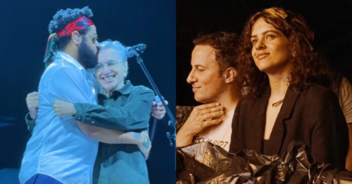 caetano-veloso-faz-homenagem-a-gal-costa-e-recebe-emicida;-rosalia-assiste-ao-show
