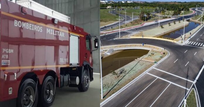 duas-pessoas-ficam-feridas-apos-colisao-entre-caminhao-do-corpo-de-bombeiros-e-motocicleta-em-salvador