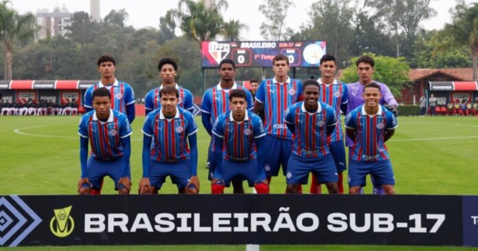 bahia-e-derrotado-pelo-sao-paulo-no-sub-17-e-entra-em-jejum-de-seis-jogos-sem-vencer;-tricolor-registra-12-gols-sofridos-em-tres-partidas