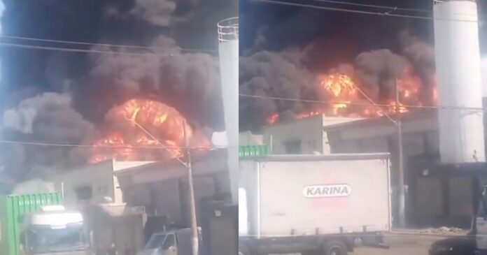 fogo-atinge-fabrica-de-tintas-em-guarulhos-e-mobiliza-bombeiros