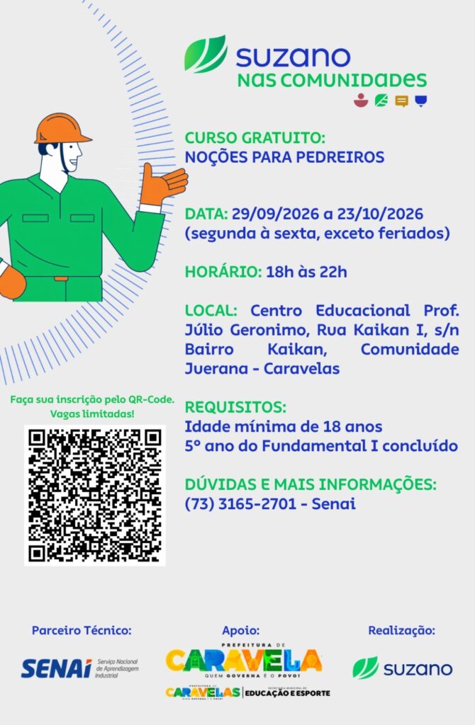 Suzano e Senai estão oferecendo cursos gratuitos de corte e costura, instalador de placa solar, produção de biscoitos e pedreiros 1 3a6a1648