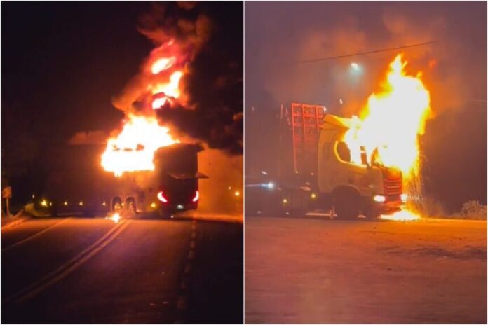 protesto-em-eunapolis-incendeia-2-onibus-e-carreta-apos-morte-de-crianca