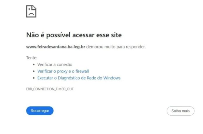 site-da-camara-de-feira-fica-fora-do-ar-apos-alertas-de-ciberseguranca