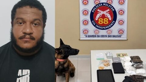 PM prende suspeito por tráfico de drogas e porte de arma em Caravelas