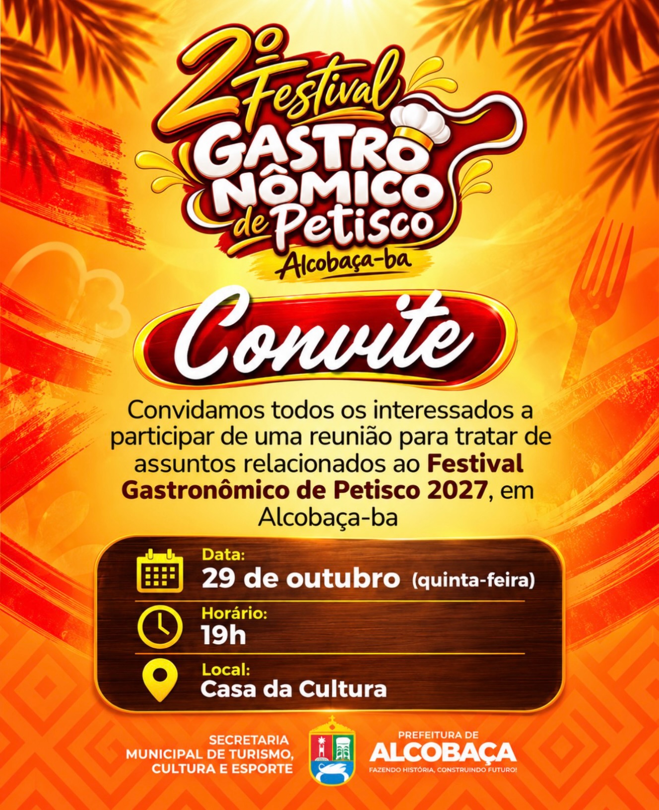 Alcobaça realiza reunião para organizar 2º Festival Gastronômico de Petisco 2027