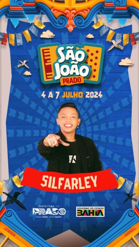 Silfarley vai abrir a programação do primeiro dia do São João de Prado. Veja a programação completa 2 Silfarley na abertura do sao joao de Prado